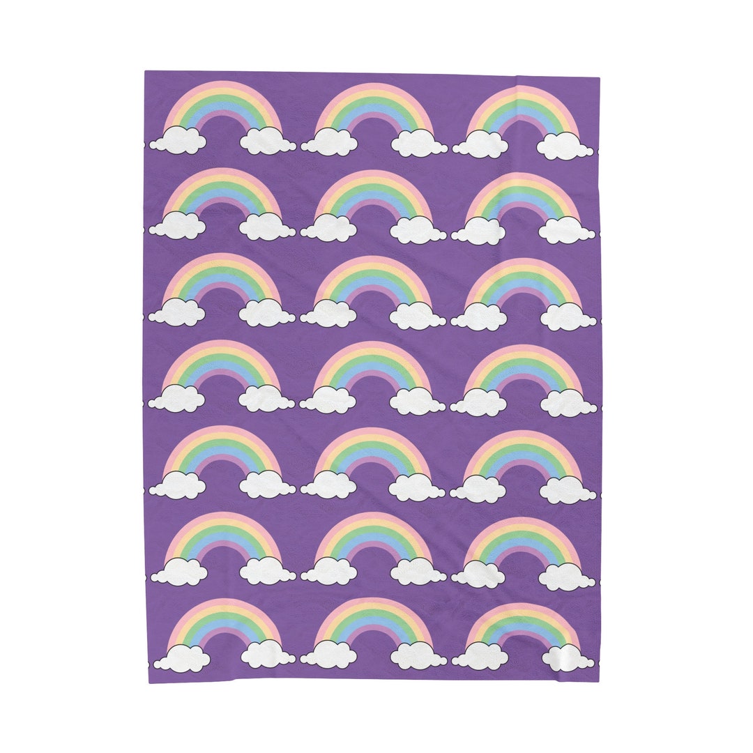 Blanket Rainbow Blanket Purple Blanket Cute Rainbow Blanket Rainbow