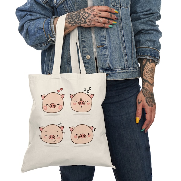 Tote Bag Piggy Tote bag Piggy bag Pig Tote bag Pig bag Mom gift Sister gift Daughter gift Friend gift Best holiday gift Pig lover gift for