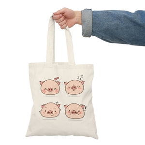 CafePress ‘I Love Pigs’ Canvas Tote Bag – Reusable Natural Shopping Bag, Durable & Eco-Friendly - View #11