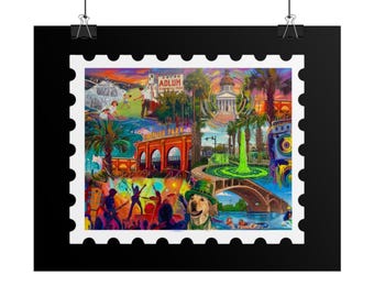 Iconic Columbia Collage Rolled Poster
