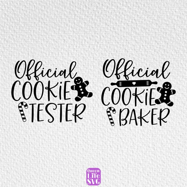 Official Cookie Baker Svg, Official Cookie Tester Svg, Christmas Cookie Baker Svg, Christmas Cookie Tester Svg, Family Christmas Svg
