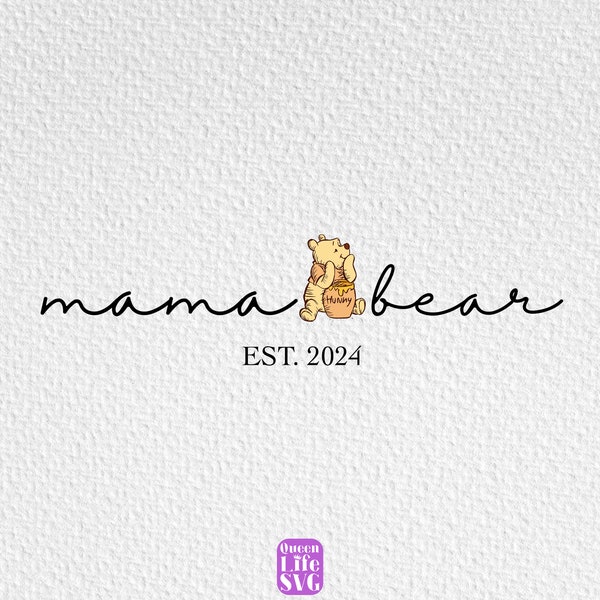 Mama Bear Hunny Pooh Png, Personalized Mama Bear Png, Custom Mama Bear Png, Hunny Co. Bear Png, Mama Gift Png, Mama Hunny Bear Png, Custom