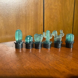 Cactus Magnets: Resin Plant Decor, Set of 6