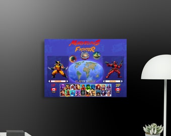 Comic/game collaboration Fighting Poster. Deadpool Wolverine,or select others