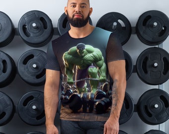 All-Over Hulk Print Men's Athletic T-shirt/Gymwear