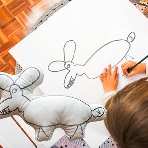 Almohada de dibujo para niños personalizada, almohada para niños, muñeca para niños personalizada, dibujo para niños personalizado, muñeca de dibujo para niños, almohada para mamá, cojín de escritura a mano personalizado