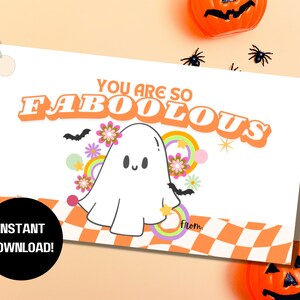 FaBOOlous Halloween Gift Tag, Halloween Teacher, Neighbor, Friend Gift Tag Printable, Instant Download