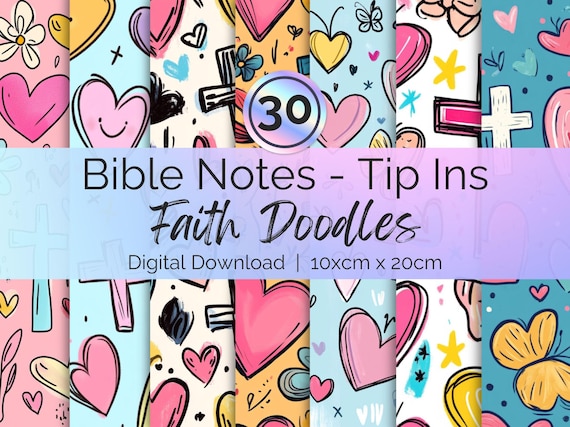 Bible Tip-Ins: Faith Doodles, Bible Notes (Digital Download)