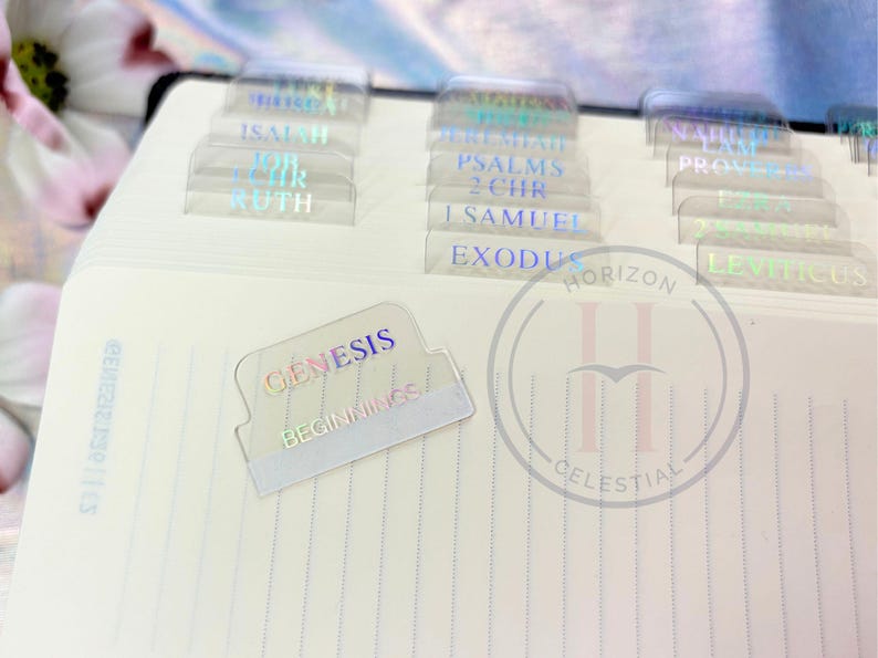 Holographic Transparent Clear Bible Tabs, Holo Foil, Books of the Bible ...