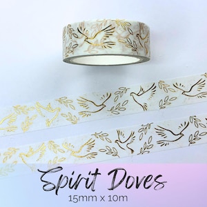 Holy Spirit Dove Washi Tape, Christian Washi, Faith Planner Tape, Bible Journal Supplies, Peaceful Religious Stickers, Craft Supplies