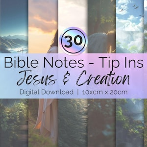 Faith Based Tip-Ins, Bible Notes, Bible Study Printable, Jesus and Creation, Bible Journaling, Verse Mapping, Digital Download