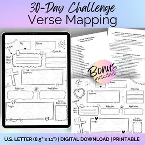 30-Day Verse Mapping Challenge: Bible Study Guide (Digital Download)