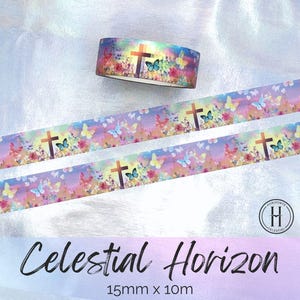 Kreuze und Schmetterlinge, Christliches Washi Tape, spirituelles & religiöses dekoratives Klebeband, Journal, Planer, Scrapbooking, Garten, Blumen