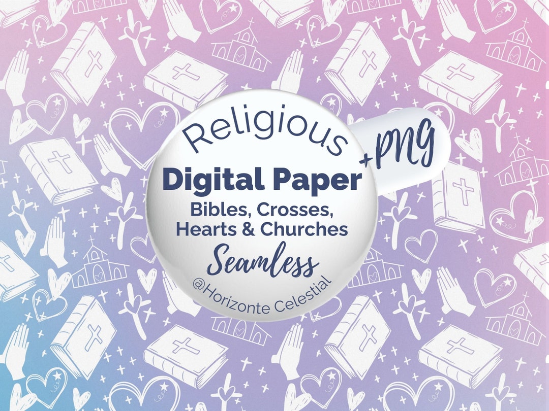 Religious Digital Paper: Seamless Christian Patterns (PNG Download) - Etsy