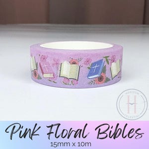 Rosa Floral Bibeln Washi Tape: Christliches Planer Scrapbook Tape (15mmx10m)
