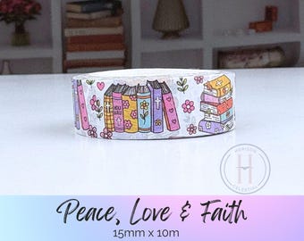 Washi-Tape „Frieden, Liebe & Glaube“: Christliches Planer-Scrapbook-Tape (15 mm x 10 m)