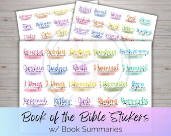 Books of the Bible Stickers: Pastel Christian Journaling Supplies