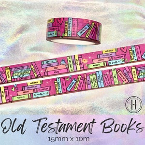Libros de la Biblia, cinta washi cristiana del Antiguo Testamento, cinta decorativa espiritual y religiosa, diario, planificador, suministros para álbumes de recortes