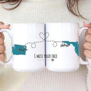 Cadeau personnalisé meilleur ami Cadeau amitié pour meilleur ami Mug amitié longue distance Cadeau meilleur ami de déménagement Mug personnalisé État à État