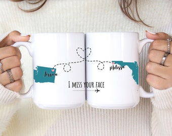 Caneca personalizada para melhor amiga, presente de amizade para melhor amiga à distância, presente para melhor amiga que está se mudando, caneca personalizada para amiga de outro estado.