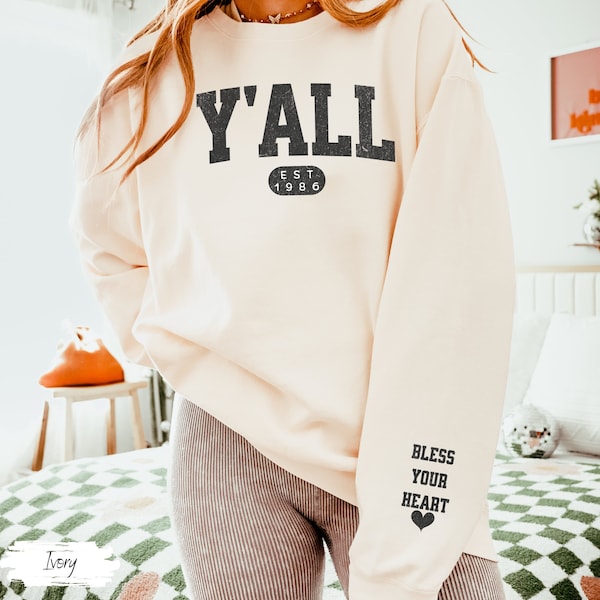 Y'all Sweatshirt, Funny Southern Sweatshirt, Comfort Colors Sweatshirt, Bless Your Heart, Southern Lover Gift, Vintage South Shirt, Yall