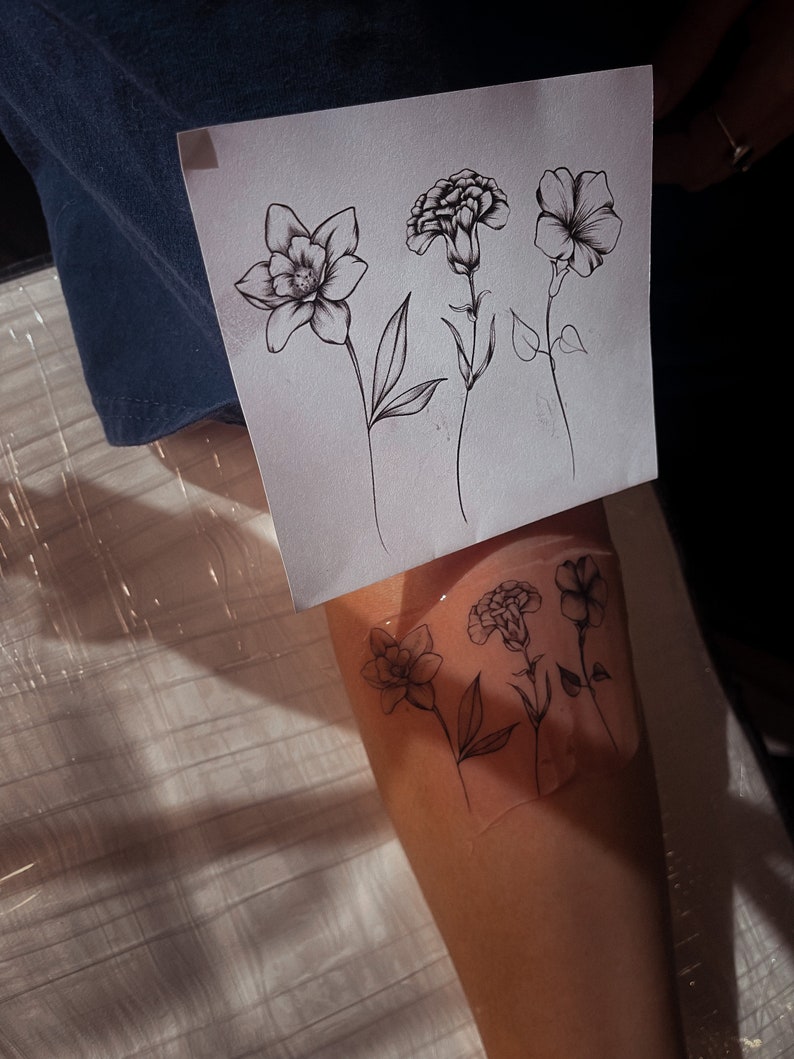 INSTANT DOWNLOAD October Cosmo Hand Drawn Flower Digital Etsy