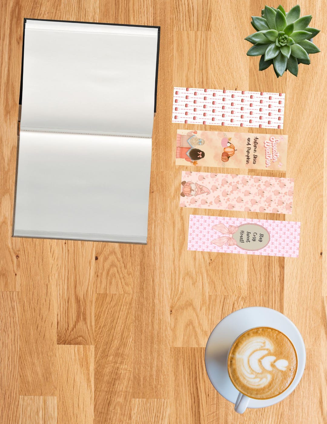 Pink Fall Bookmarks: Autumn Printable Bookmark Set (digital Download ...