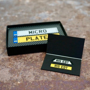 UK Personalised Registration Plate Miniature Mini Model for Replica Scale Toy Cars Private Reg 1:16 scale