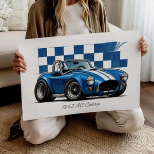 1963 Shelby Cobra Printable Art, Classic Race Car Wall Poster