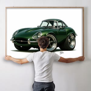 1964 Jaguar E-Type Poster, Vintage British Sports Car Wall Art-PRINTABLE WALL ART