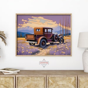 1920&#39;s Dodge Pickup Print - Rustic Automotive Heritage | BIG WALL ART