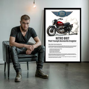 Triumph Bonneville Drag Bike – 1968 Printable Garage Art Print