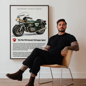 1974 Ducati 750 Super Sport printable motorcycle art PRINTABLE POSTER DOWNLOAD