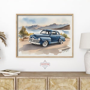 1949 Ford Coupe Art Print: Vintage American Classic (Digital Download)