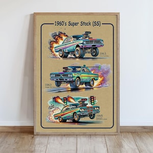 Super Stock Drag Racing Art - 1964 Fairlane, 1963 Dodge, 1965 Plymouth | CAR COLLECTOR ART