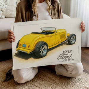 1932 Ford Roadster Printable Wall Art Hot Rod Digital Download