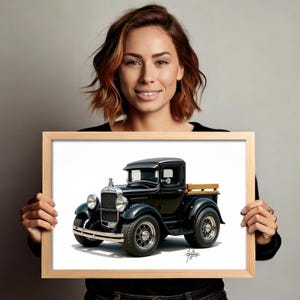 Arte para impressão de picape Ford Modelo T 1925, decoração de parede de caminhonete vintage