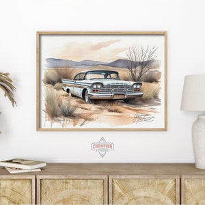 Elegant 1958 Plymouth Fury Print - Retro Automotive Charm