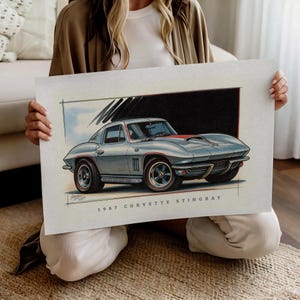 1967 Corvette Stingray Printable Wall Art, Classic Car Poster