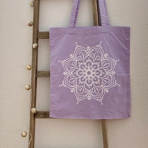 Fabric bag &quot;Mandala&quot;, carrying bag, fabric bag, jute bag, cotton bag, tote bag, bag, shoulder bag, cotton, hand-printed