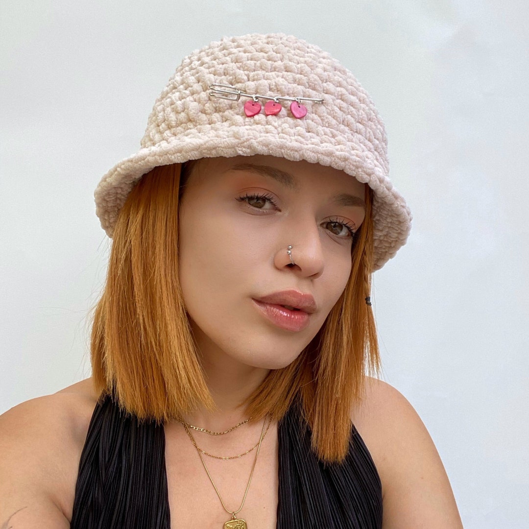 Velvet Winter Bucket Hat Crochet Bucket Hat Handmade Hat Etsy