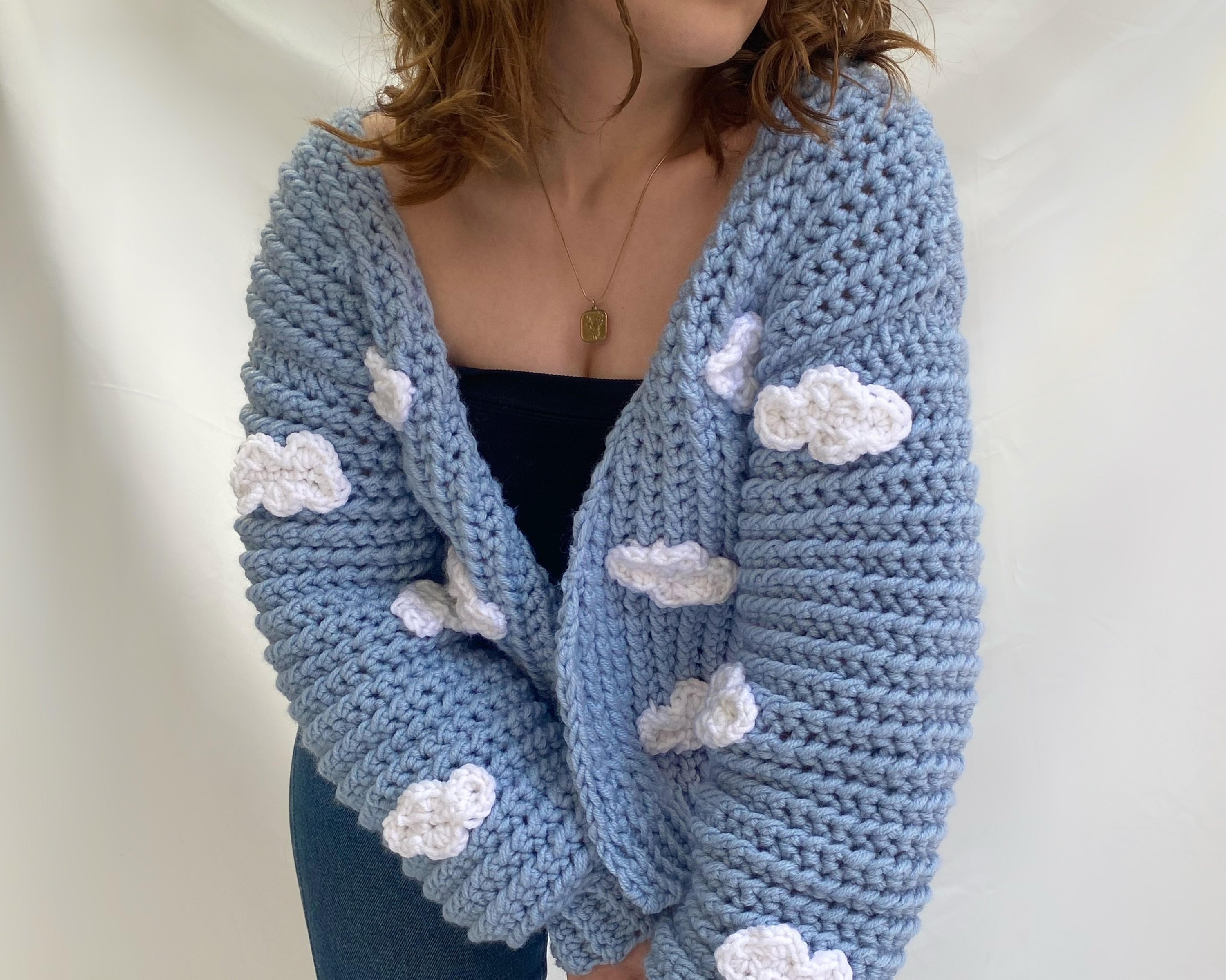 新品未使用❗️完売商品　gypsohila cloud cardigan Cloud Knit Cardigan, Chunky Cloud Cardigan, Hand Knitted Cloud