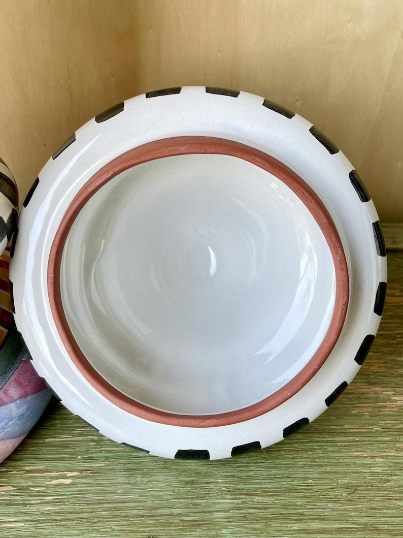 Vintage 90s MacKenzie-Childs Large Column Canister & Lid Odd Fellows Collection 17" Original Victoria and Richard image 5