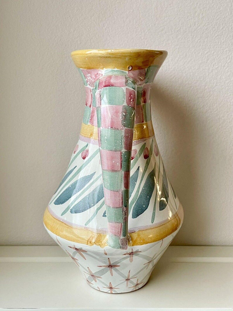 Vintage 90er MacKenzie Kinderkrug ""Brighton Pavilion"" Retired Pattern Large 12" Victoria and Richard MacKenzie-Childs." Bild 3