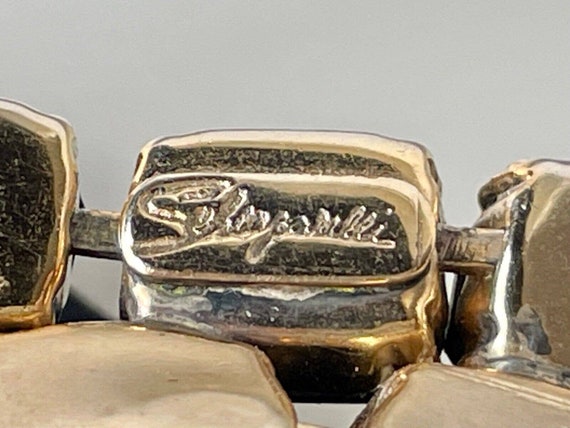 Vintage Elsa Schiaparelli Large Bracelet Gold Ton… - image 10