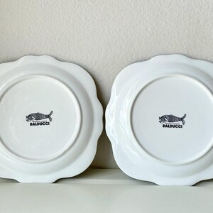 Anthropologie Set of 4 Florence Balducci "Wild Masquerade" Owl Canape/Dessert Plates Black & White image 3