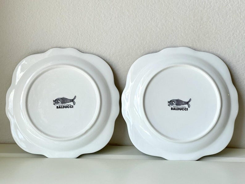 Anthropologie Set of 4 Florence Balducci "Wild Masquerade" Owl Canape/Dessert Plates Black & White image 3