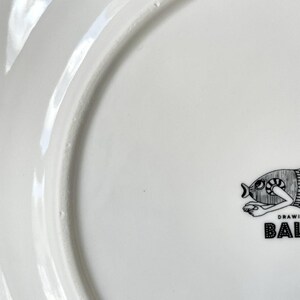 Anthropologie Set of 4 Florence Balducci "Wild Masquerade" Owl Canape/Dessert Plates Black & White image 4