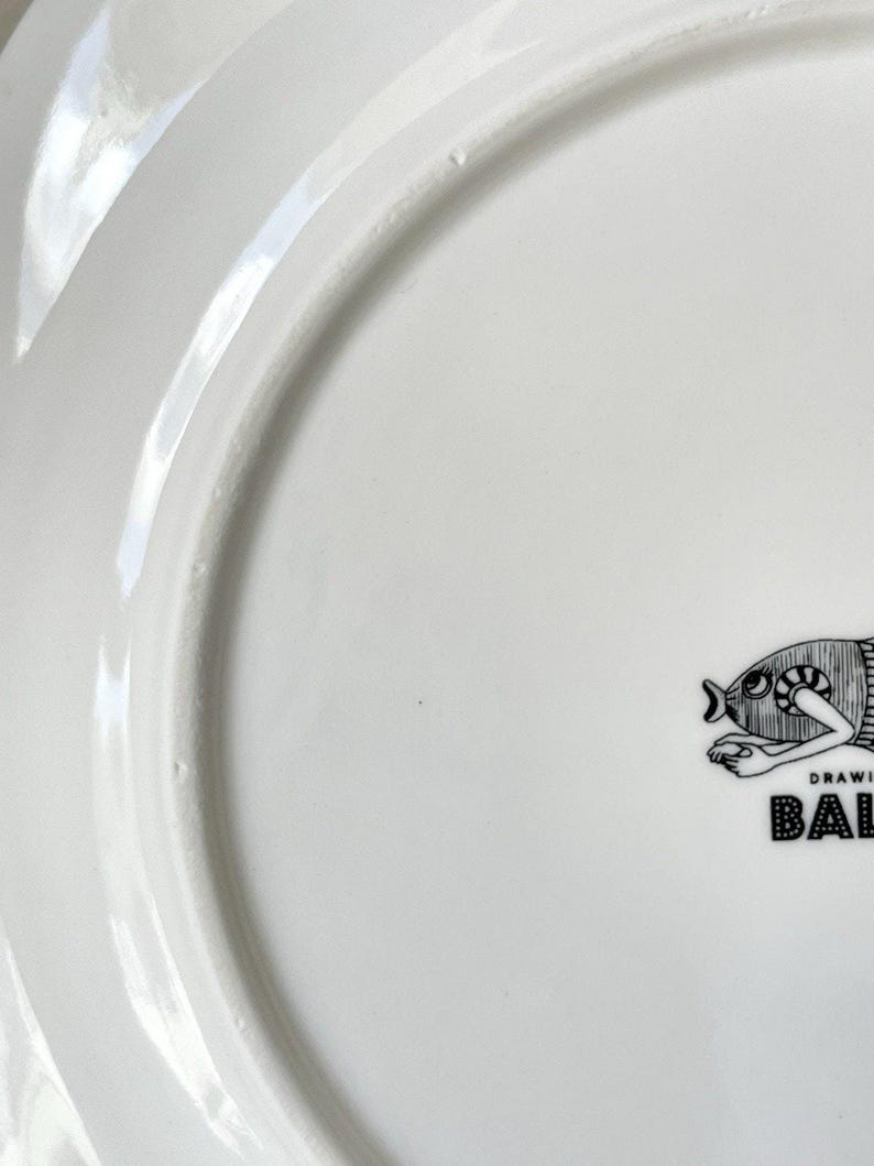 Anthropologie Set of 4 Florence Balducci "Wild Masquerade" Owl Canape/Dessert Plates Black & White image 4