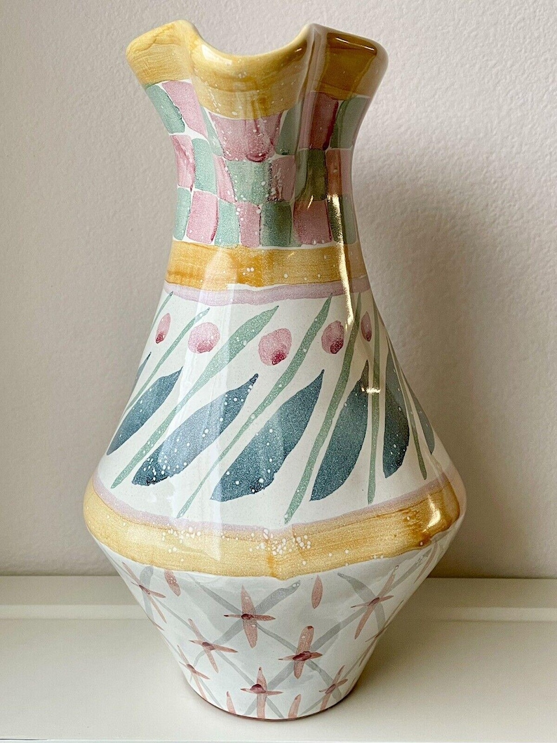 Vintage 90er MacKenzie Kinderkrug ""Brighton Pavilion"" Retired Pattern Large 12" Victoria and Richard MacKenzie-Childs." Bild 5